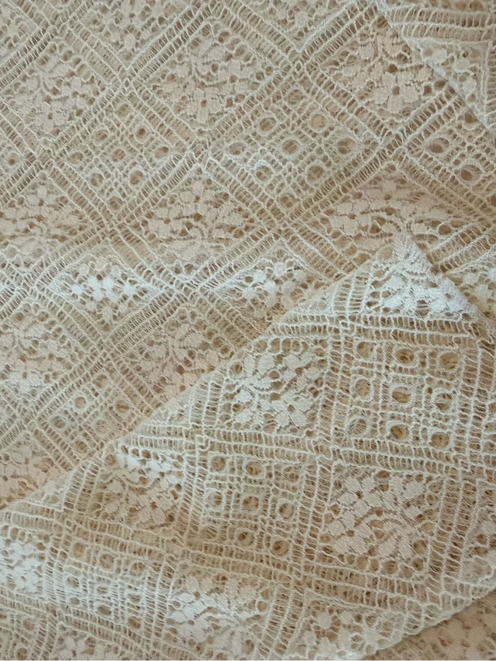 Free People Cream Lace Turtleneck Long Sleeve Top Sheer EUC 1399